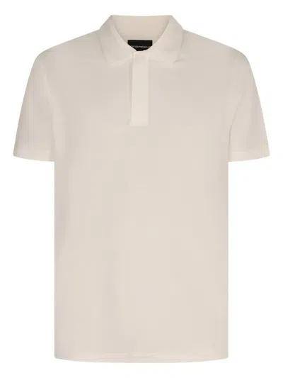 Emporio Armani Capsule Logo Cotton Polo Shirt In Gray