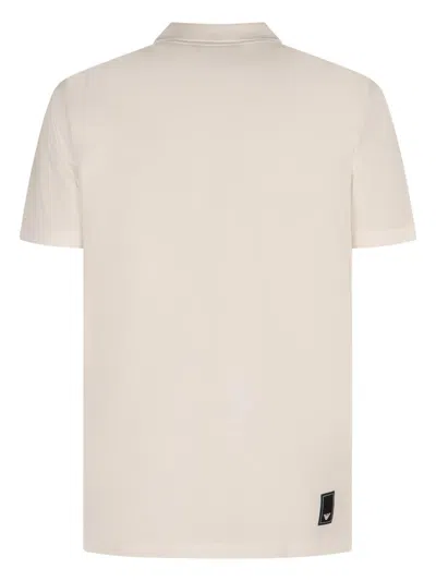 Emporio Armani Capsule Logo Cotton Polo Shirt In Gray