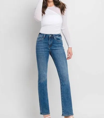 Vervet By Flying Monkey Stephanie High Rise Bootcut Denim Jean In Blue In Blue
