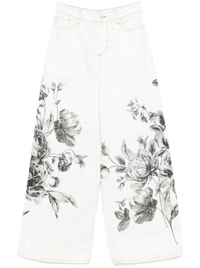 Erdem Jeans Flores Crudo In White