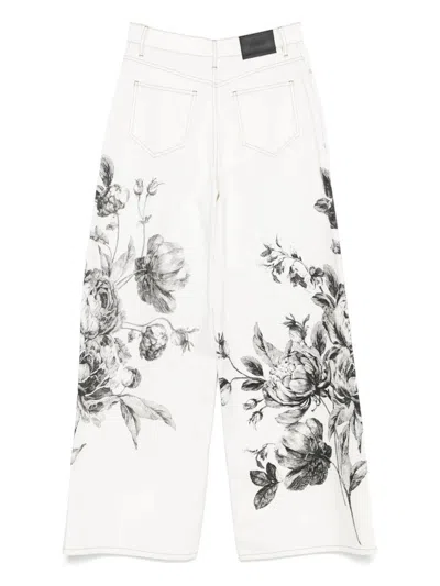 Erdem Jeans Flores Crudo In White