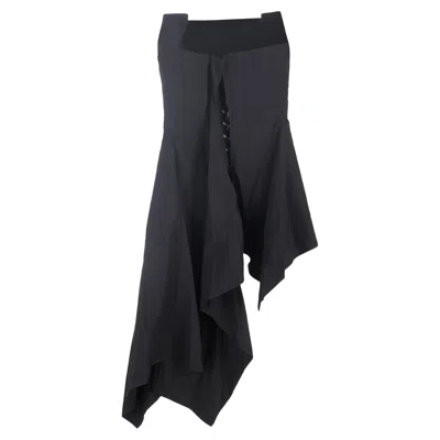 Yohji Yamamoto Femme Strapless Bustier Corset In Black Cotton In Black