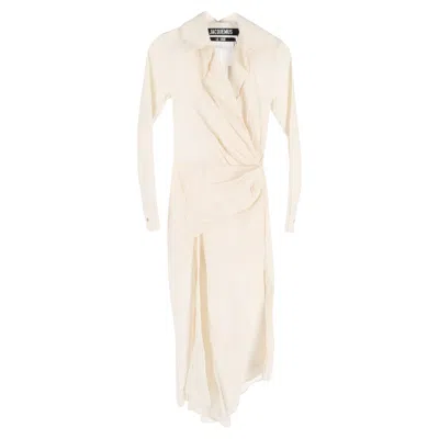 Jacquemus Le Souk Sabah Maxi Dress In Cream Linen In White