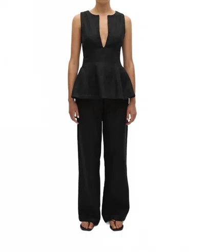 Faithfull The Brand Sanne Straight Leg Pants In Black In Black