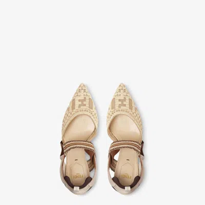Fendi Colibri Rete Ricam.rafia Ff In Neutral