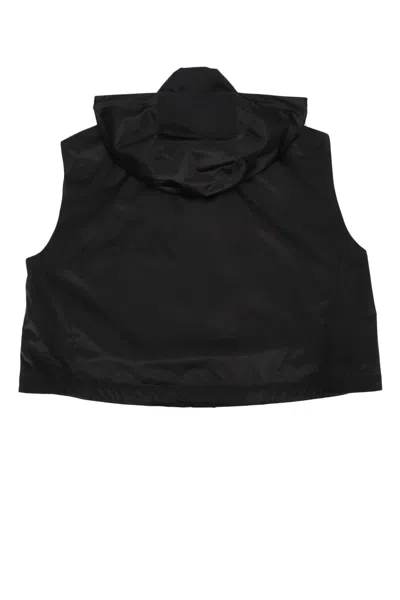Fendi Women Leisure Hooded Vest Logo In Black