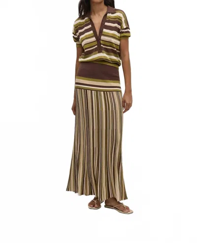 Faithfull The Brand Citara Maxi Skirt In Espresso Pine Stripe In Multi