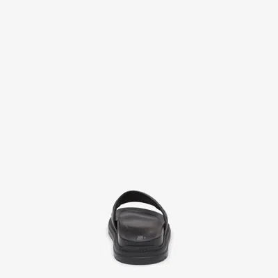 Fendi Men Slide Diagonal In Jacquard Ff In Animal Print