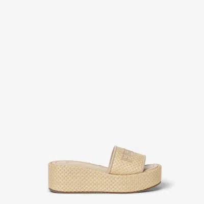 Fendi Slippers Sunshine In Rafia Donna In Brown