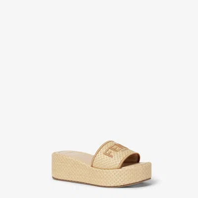 Fendi Slippers Sunshine In Rafia Donna In Brown