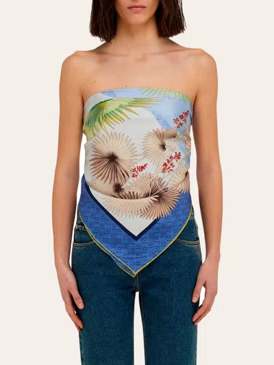 Ferragamo Dune Print Silk Scarf In Multi