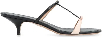 Ferragamo Kitten-heel Sandals With Bow T-strap In Black