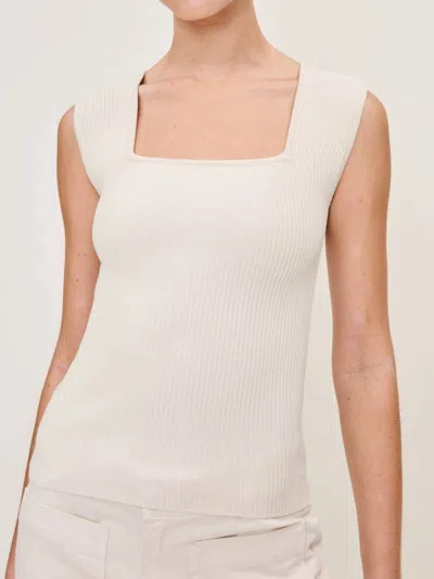 Dl1961 - Women's Square Neck Top Instasculpt Rib In Ecru In White