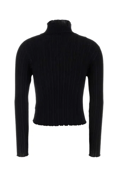 Giuseppe Di Morabito Asymmetric Long Sleeve Turtleneck Top In Black