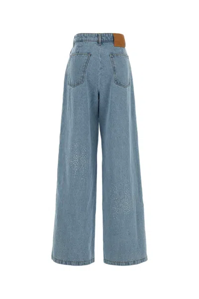 Giuseppe Di Morabito Wide-leg Jeans Featuring Asymmetric Overlay In Blue