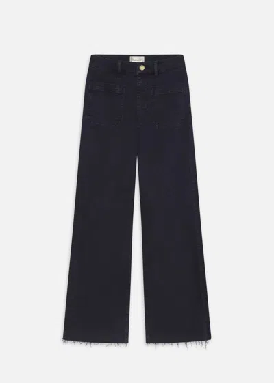 Frame Women's The Anchor Pant In Navy Raw Fray In Black