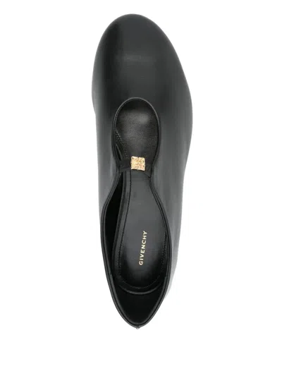 Givenchy Black Ballerina With Gold Logo Detail In Multi