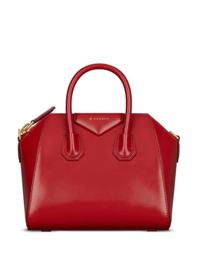 Givenchy Mini Leather Shoulder Bag With Structured Shape In Red