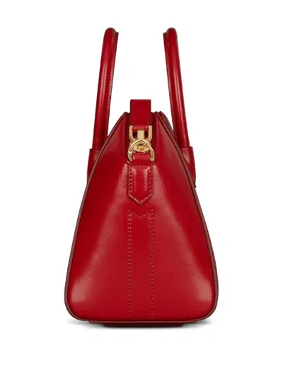 Givenchy Mini Leather Shoulder Bag With Structured Shape In Red