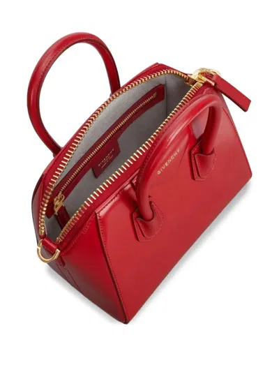 Givenchy Mini Leather Shoulder Bag With Structured Shape In Red