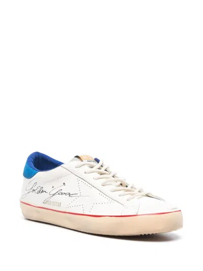Golden Goose "super Star" Leather Upper With Signature Suede Tongue And Heel Skate Star Sneakers In White