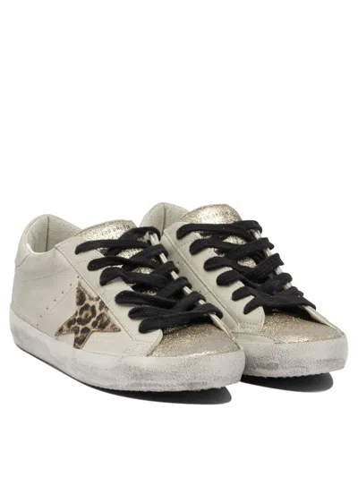 Golden Goose Super-star Leather Sneakers In Animal Print