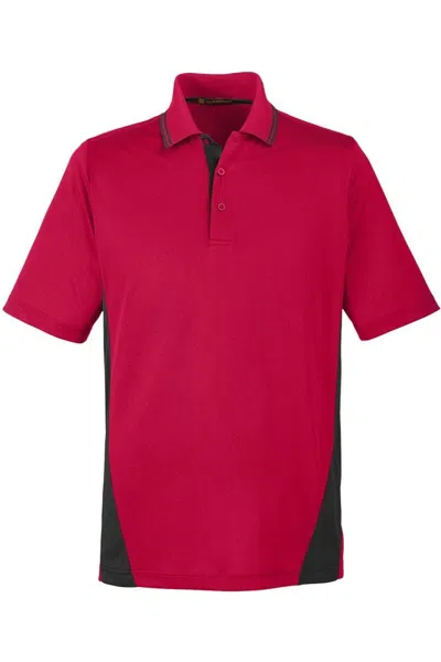 Harriton Flash Snag Protection Plus Il Colorblock Polo In Red
