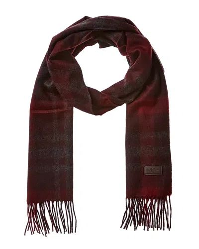 Hickey Freeman Exploded Plaid Cashmere Scarf In Brown