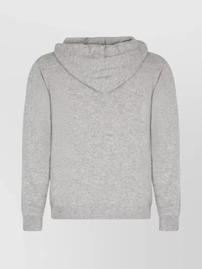 Le Kasha Hooded Knit Pullover And Pockets In Gray