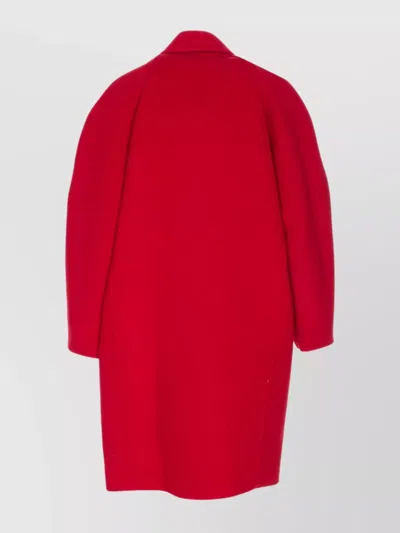 Filippa K Cocoon Raglan Sleeve Coat With Hidden Closure Coats Red In Red
