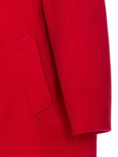 Filippa K Cocoon Raglan Sleeve Coat With Hidden Closure Coats Red In Red
