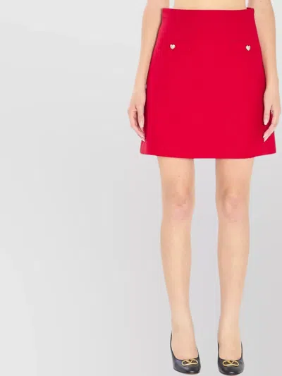 Valentino High Waist Skirt Heart-shaped Buttons In Black