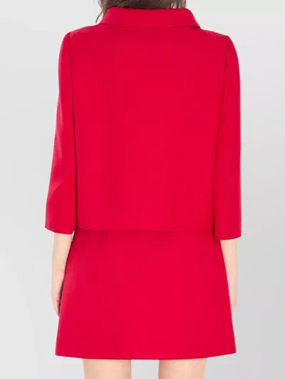 Valentino Couture Crepe Jacket Jeweled Buttons In Red