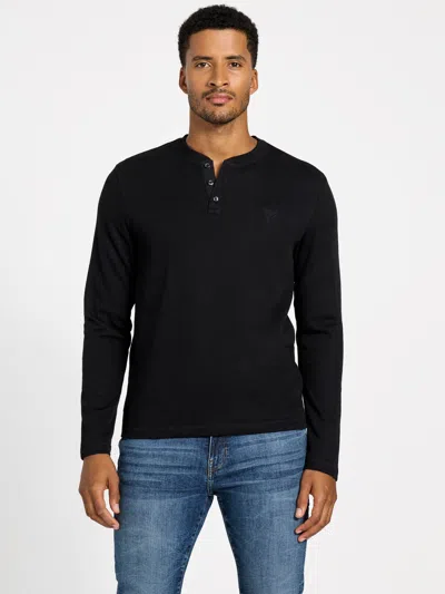 Guess Factory Dunston Henley Tee In Black