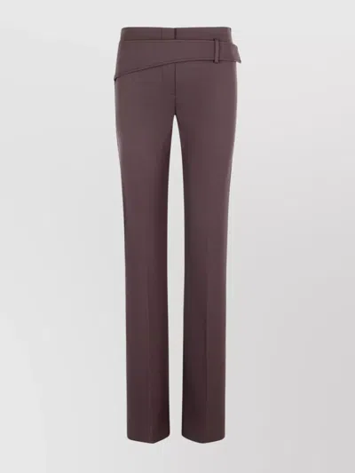 Sportmax Banda Slim Trouser In Virgin Wool Blend In Burgundy