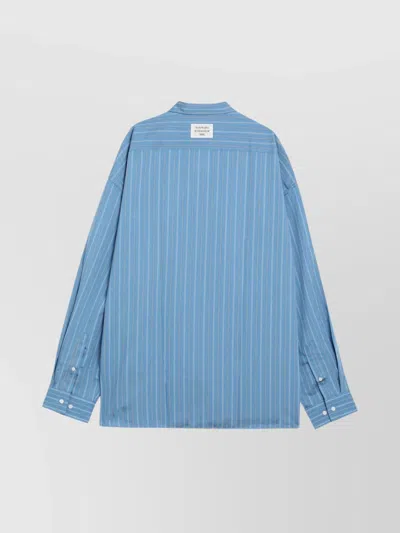 Acne Studios Striped Long Sleeve Button Up Shirt In Blue