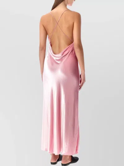 Alberta Ferretti Soft Cowl Neck Long Velvet Gown In Animal Print