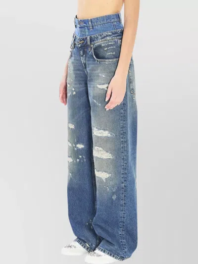 Dolce & Gabbana Wide-leg Trousers With Five Pockets And Belt Loops In Black