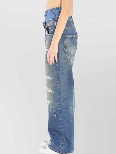 Dolce & Gabbana Wide-leg Trousers With Five Pockets And Belt Loops In Black