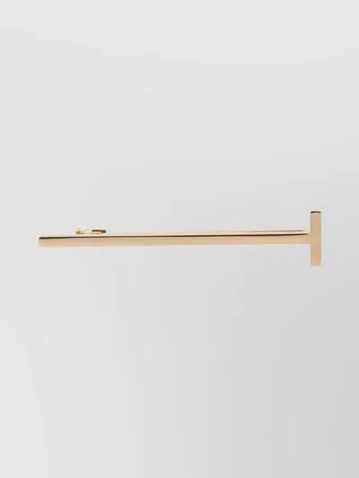 Tom Ford T-shaped Gold-tone Brooch Pin In Gold