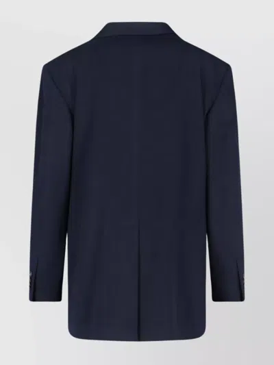 Tagliatore Tailored Black Jacket With Classic Collar And Minimalistic Design In Blue