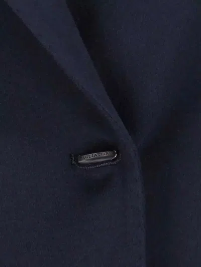 Tagliatore Tailored Black Jacket With Classic Collar And Minimalistic Design In Blue