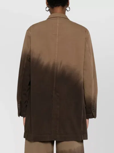 Uma Wang Double Breasted Ombre Effect Jacket In Brown