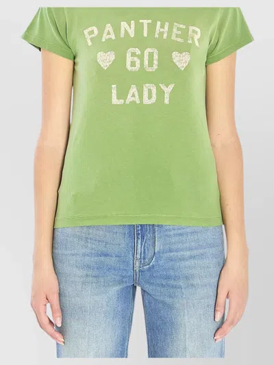 Valentino Panther Lady T-shirt In Green