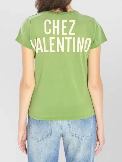 Valentino Panther Lady T-shirt In Green