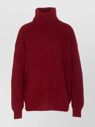 Uma Wang High Neck Turtleneck Knitwear Relaxed Fit In Red