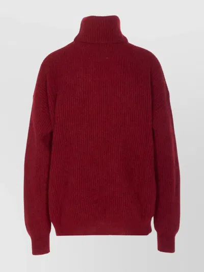 Uma Wang High Neck Turtleneck Knitwear Relaxed Fit In Red