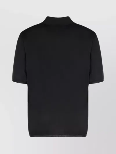 Saint Laurent Cassandre Polo Shirt In Black