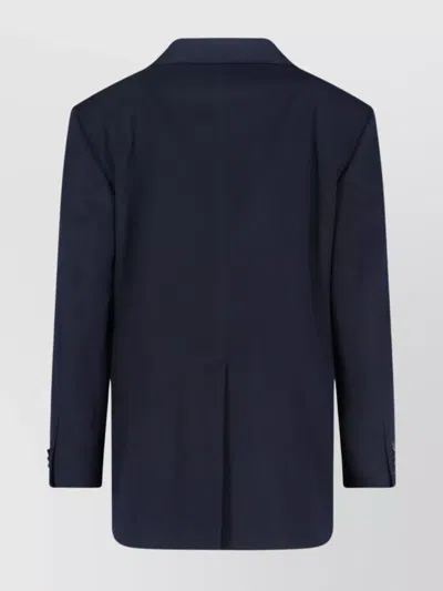 Tagliatore Tailored Blazer With Notch Lapel And Buttoned Cuffs In Blue