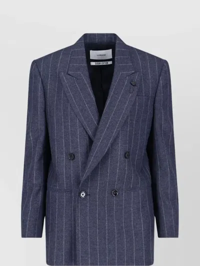 Lardini Tailored Blazer With Pinstripe And Buttons In Multi